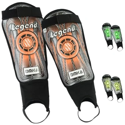 Abbildung von OMKA Legend Schienbeinschoner Schienbeinschützer Shin Guard Fußball Knöchelschutz Orange L