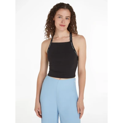 Abbildung von Calvin Klein Jeans LOGO Elastic Strappy TOP Top, Damen, Größe: XL, Black