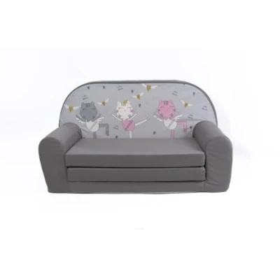 Abbildung von FORTISLINE Kindersofa Mini ausklappbar 40x78x45cm für Kinder 2in1 Kindercouch Schlafcouch aus Schaumstoff Abnehmbarer Bezug Viele Motive