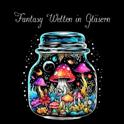 Abbildung von Fantasy Welten im Glas Malbuch für Erwachsene (Fantasy Malbücher)