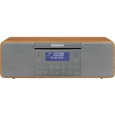 Abbildung von Sangean DDR 47BT All in One Kompakt Anlage (DAB+/UKW Tuner, Bluetooth, CD/MP3 Player, USB 2.0, SD Kartenleser, AUX In, Recording Funktion) inkl. Fernbedienung walnuss/grau