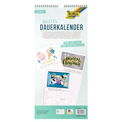 Abbildung von Folia Familienplaner 23x49cm 350g/qm zum Selbstgestalten weiß
