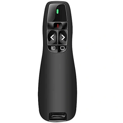Abbildung von Ergonomisch Wireless Presenter für Präsentationen Fernbedienung Laptop Powerpoint, 2.4GHz USB Präsentation Präsentator Pointer Präsentationspointer Windows Mac Linux