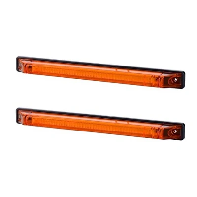 Abbildung von BUL BARS 2 x LANGE LED Orange Begrenzungsleuchte Seitenleuchte 12V 24V mit E Prüfzeichen Positionsleuchte Auto LKW PKW KFZ Lampe Leuchte Licht Gelb Universal