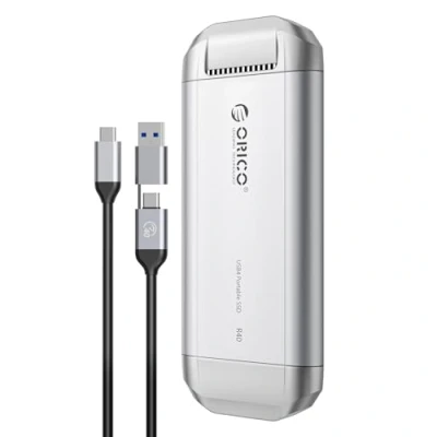 Abbildung von ORICO 3700MB/s Externe SSD 1TB, Kompatibel mit Thunderbolt 4/3, USB4.0 für 40Gbps, Tragbares Solid State Drive 2 in 1 USB C Kabel, Smartphone, Tablets, PC &amp; Mac, PSSD R40