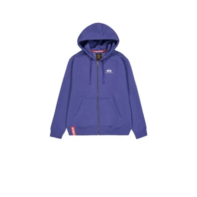 Abbildung von Alpha Industries Basic Small LOGO Sweatjacke, Herren, Größe: Large, Night purple