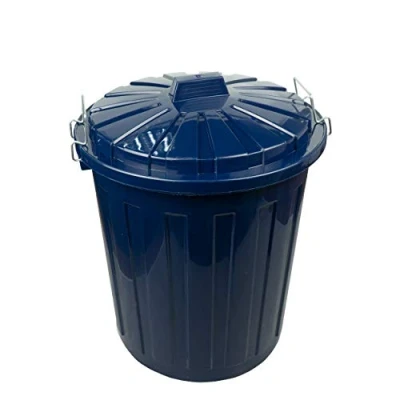 Abbildung von HRB Maxitonne 23 Liter, Tonne aus stabilem Hartplastik, abnehmbarer Deckel mit Verschlüssen, geeignet für Wäsche, Spielzeug oder als Mülleimer Küche (blau, Liter)