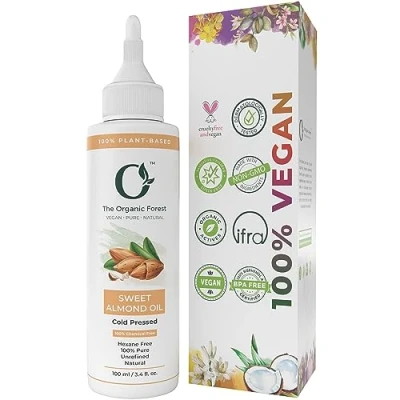 Abbildung von The Organic Forest VEGAN REIN NATURAL Bestes MANDELÖL Mischung aus Mandelöl, Rizinusöl 100% frei von Chemikalien
