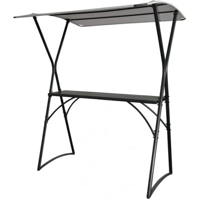 Abbildung von Leco Stehtisch Gartenbar Outdoor Theke Bar Hochtisch (1 Bartisch mit Sonnendach), Tisch aus hochwertigem und pflegeleichtem Nonwood