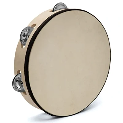 Abbildung von TIGER TAM91 10 BK Einreihig Tamburin 10&quot; 25cm Holz mit Rawhide Kopf