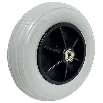 Abbildung von 8&quot; x 2&quot; (200x50) Caster Solid Rubber Front Rear Tires Wheels Assembly for Many Standard Rollchairs Powerchairs/Electric Rollchair Replace
