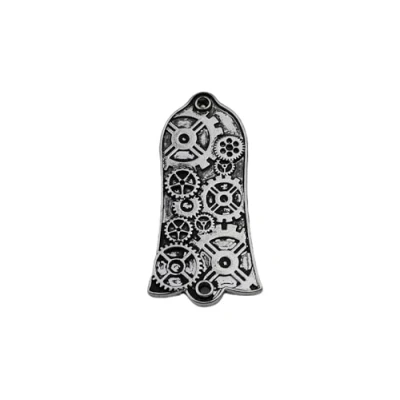 Abbildung von Guyker Gitarrenkopf Abdeckung, 2 Löcher, Zinklegierung, Halsstababdeckung für LP Stil, Gitarrenzubehör, Getriebemuster JA2001, Antik Silber, 1 Stück