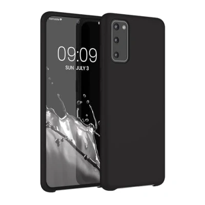 Abbildung von kwmobile Hülle kompatibel mit Samsung Galaxy S20 Silikon Handy Case Handyhülle weiche Oberfläche kabelloses Laden Dunkelgrau