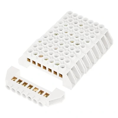 Abbildung von ASHATA klemmenblock 10pcs 7 Loch Brücken Design Anschlussblöcke Klemmleisten Schnellklemmenblock Elektroverteilung Drahtschraube messinger Steckverbinder
