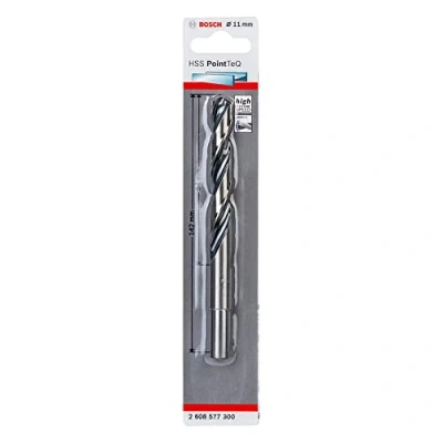 Abbildung von Bosch Professional 1x HSS Spiralbohrer PointTeQ (für Metall, reduzierter Schaft, 11 x 94 142 mm, Zubehör Bohrschrauber)