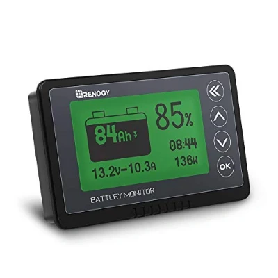 Abbildung von Renogy Batteriewächter 500A 12V/24V/36/48V, hochpräziser Batteriemonitor mit programmierbarem Alarm für hohe/niedrige Spannung,kompatibel LiFPO4,AGM,versiegelt,Gel,Nassbatterien Wohnmobil,Boot