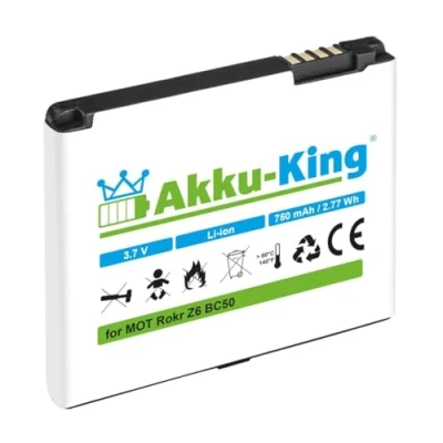Abbildung von Akku kompatibel mit Motorola Krzr K1, Rizr Z3, Rokr Z6, SLVR L2, L6, L7, C261, Aura ersetzt BC50, CFNN7007