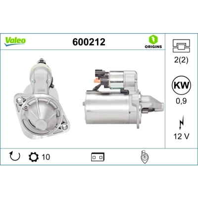 Abbildung von VALEO NEW ORIGINAL PART 600212 Anlasser 12 0,9 10 KIA: CARENS 4, RIO 3, HYUNDAI: i40 Kombi, Veloster