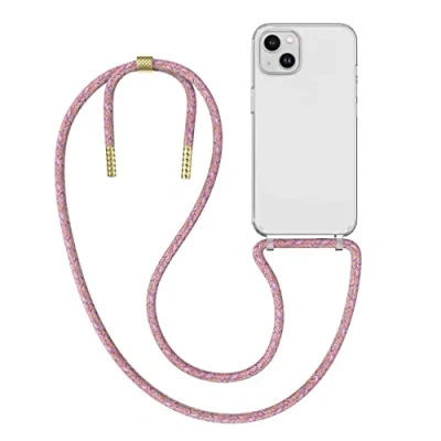 Abbildung von MyGadget Handykette für iPhone 14 Plus [ Hülle mit Band abnehmbar &amp; verstellbar ] Handyhülle Handyband zum Umhängen Schnur Case Schutzhülle Bunt