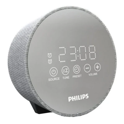 Abbildung von Philips Audio Radiowecker DR402/12 Digitaler (Sleep Timer, USB Ladefunktion, 2 Weckfunktionen) TADR402/12 Silber