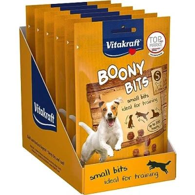 Abbildung von Vitakraft Boony Bits S, Hundeleckerli, fleischiger Hundesnack, Hunde Trainingsleckerli, ohne Zusatz von Zucker (6x 55g)