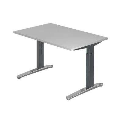 Abbildung von Hammerbacher Schreibtisch XB12 Grau/Graphit Kufe poliert