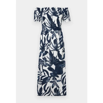Abbildung von VILA Vilisa OFF Shoulder MIDI Smock Dress Freizeitkleid, Damen, Größe: 36, Navy blazer