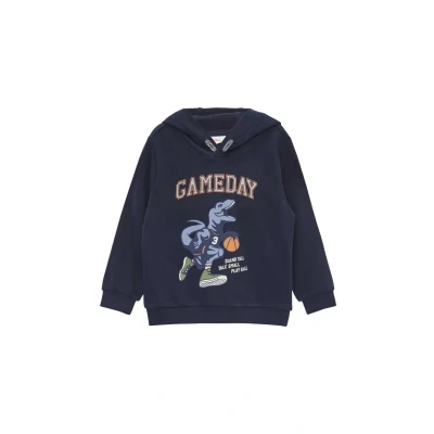 Abbildung von s.Oliver Kapuzen Sweatshirt mit gummiertem Print Navy 92/98