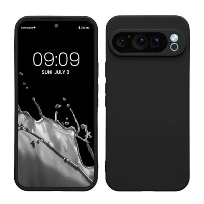 Abbildung von kwmobile Handyhülle kompatibel mit Google Pixel 9 Pro XL Hülle Handy Case aus weichem Silikon in Heidelbeerblau