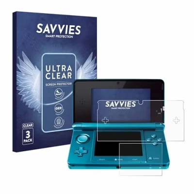 Abbildung von Savvies 6 Stück Schutzfolie für Nintendo 3DS Displayschutz Folie Ultra Transparent