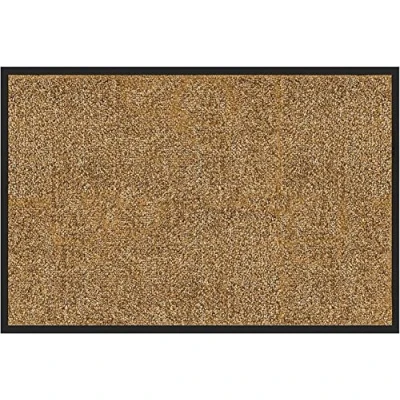 Abbildung von etm Hochwertige Fußmatte schadstoffgeprüft bewährte Eingangsmatte in Gewerbe &amp; Haushalt Schmutzfangmatte mit Top Reinigungswirkung Sauberlaufmatte waschbar rutschfest (120x300 cm, Beige)