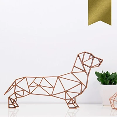 Abbildung von KLEINLAUT 3D Origami, Dackel, 30 x 17,2 cm (L), Gold
