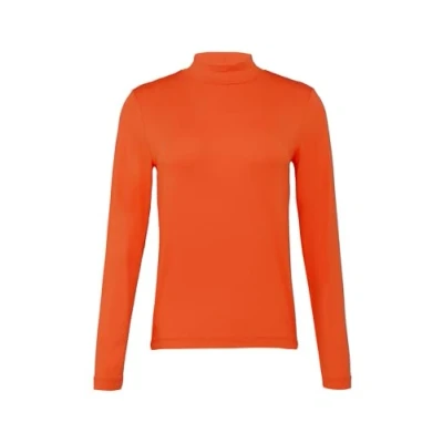 Abbildung von s.Oliver Schmal Geschnittenes Langarmshirt, Damen, Größe: 46, Orange