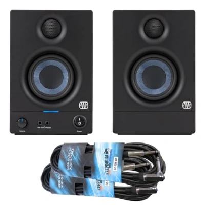 Abbildung von Presonus Eris 3.5 Aktive Studio Monitor Boxen Lautsprecher 2nd Gen + keepdrum Klinkenkabel