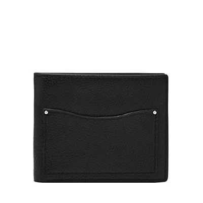 Abbildung von Fossil Herren Leder Slim Minimalist Bifold Front Pocket Wallet Anderson Black 11,4 cm L x 1,3 B 8,9 H,