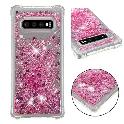 Abbildung von KBIKO zxl Kompatibel mit Samsung Galaxy S10+ Glitzer Hülle, Mädchen Glitzern Handyhülle, Leicht Flüssigkeit Clear Cover rutschfest Silikon Schutzhülle für S10 Plus.Rose Gold YBL