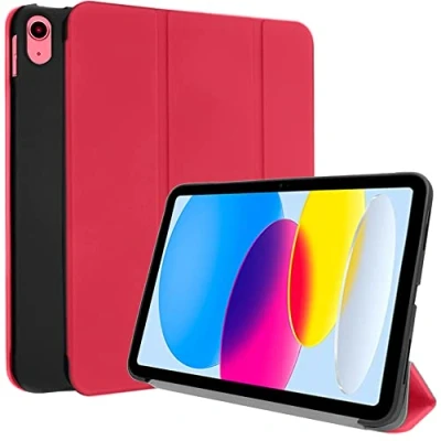 Abbildung von TECHGEAR Smart Case iPad 10 2022 10. Generation hülle (10.9 Zoll) Schlanke Trifold Schutzhülle Ständer [Automatische Ruhe/Aufwachfunktion] Rot