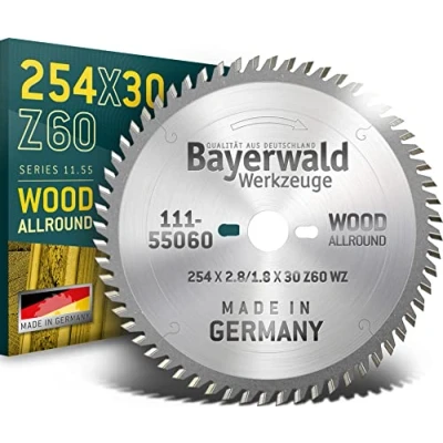 Abbildung von Bayerwald HM Kreissägeblatt 254 x 2.8/1.8 30 Z60 WZ (Für Holz, Profilleisten etc.) Serie 11.55