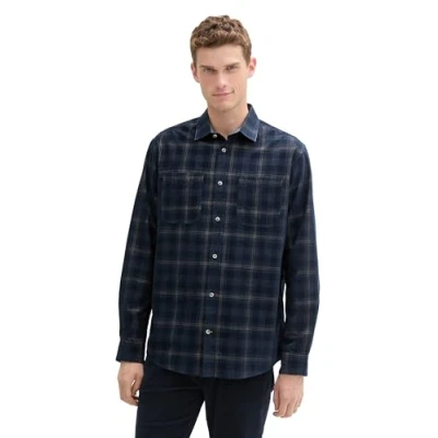 Abbildung von TOM TAILOR Kurzarmshirt Cordhemd mit Karomuster Regular Fit