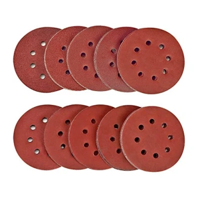 Abbildung von SPTA 100tlg 125mm 40/80/120/180/320/400/600/800/1500/2000 Schleifscheiben Klett Schleifpapier Schleifblätter Schleifpapiere Exzenter Schleifer Körnung, je x10, 8 Löcher für Exzenterschleifer