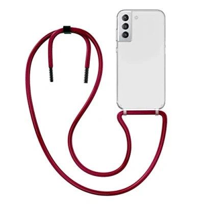 Abbildung von MyGadget Handykette für Samsung Galaxy S21 FE [ Hülle mit Band abnehmbar &amp; verstellbar ] Handyhülle Handyband zum Umhängen Schnur Case Schutzhülle Wein Rot
