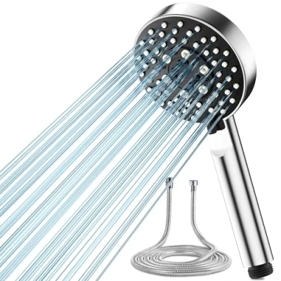 Abbildung von Magichome Duschkopf Wassersparend mit Schlauch 2M, 5 Strahlarten, Turbogeladenes Design Hochdruck , Handbrause Duschbrause für Baden
