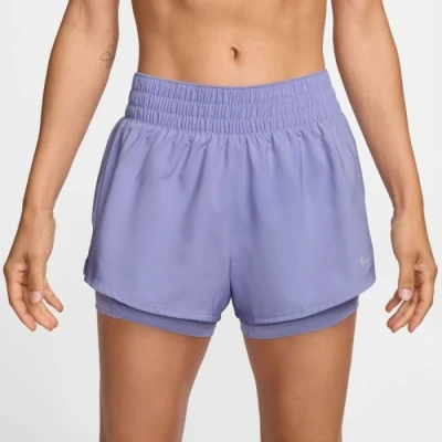 Abbildung von Nike One Dri Fit Mid Rise 2in1 3 Inch Shorts Lila XS