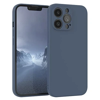 Abbildung von EAZY Case Silikonhülle für iPhone 13 Pro Hülle Silikon Blau weich stoßfeste Handyhülle Schutzhülle mit Kameraschutz Dünn Premium Schutz Cover TPU Phone Bumper in Petrol