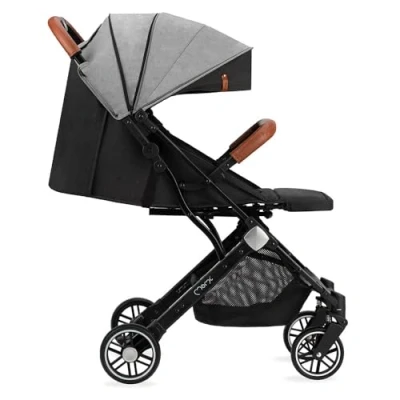 Abbildung von MOMI ESTELLE Kinderwagen für Kinder ab 6 Monat bis zu max. Körpergewicht von 15 kg, H105 x B51 T75 cm, klappbar auf die Maße H65 T21 Gewicht 7,5 5 Punkt Sicherheitsgurt