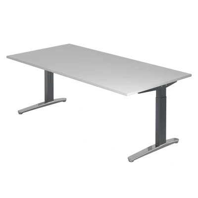 Abbildung von Hammerbacher Schreibtisch XB2E Grau/Graphit Kufe poliert
