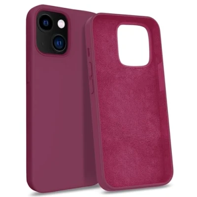 Abbildung von MyGadget Hülle kompatibel mit iPhone 13 Mini Gummierte Handyhülle [ 3 Layer Struktur ] Schutzhülle Soft Inlay &amp; Hardcase Cover außen Bordeaux