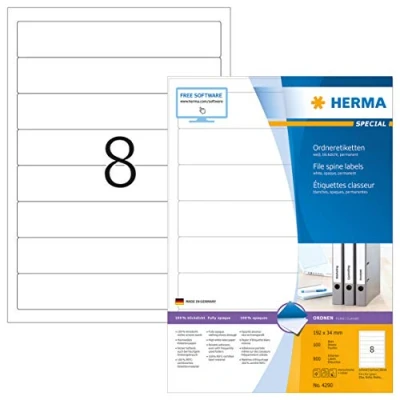 Abbildung von HERMA Ordneretiketten 34,0 x 192,0 mm weiß