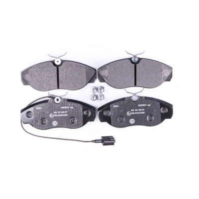 Abbildung von HELLA 8DB 355 018 891 Bremsbelagsatz mit integriertem Verschleißwarnkontakt Bremssattelschrauben FIAT: Ducato II Pritsche/Fahrgestell