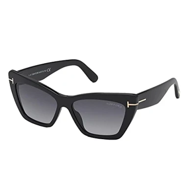 Abbildung von Tom Ford FT0871 Katzenform Sonnenbrille, Herren, Größe: One Size, Glänzend schwarz